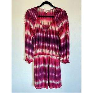 Parker NYC New York Silk Pink Abstract Tribal Dress Small